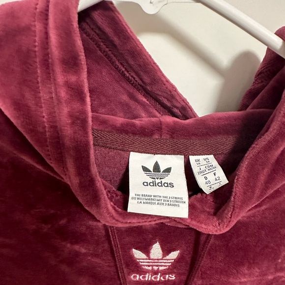 Adidas Original Velour Crop Hoodie - Picture 5 of 5